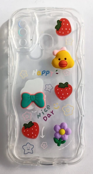 Samsung Galaxy A20/A30 Uyumlu Emojili Kalın Yumuşak Şeffaf Kılıf