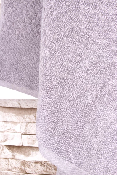 Outlet %100 Pamuk 75x140 Jakarlı Banyo Havlusu - 2