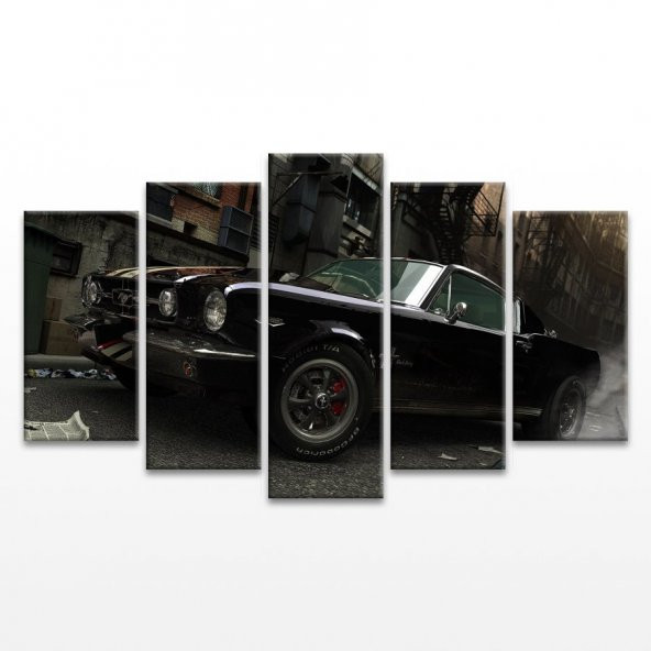 Ford Mustang 5 Parça Kanvas Tablo