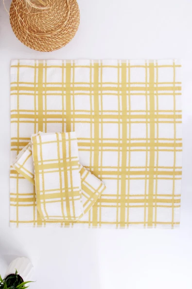 %100 Pamuk 50x50 3'lü Havlu Seti - Resim 2