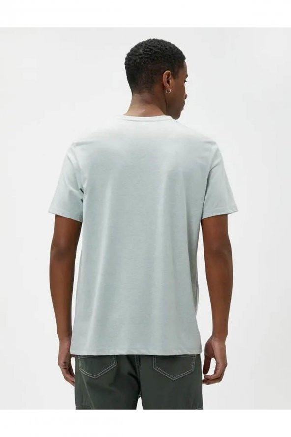 Erkek T-shirt Gri 3sam10458hk - Resim 4