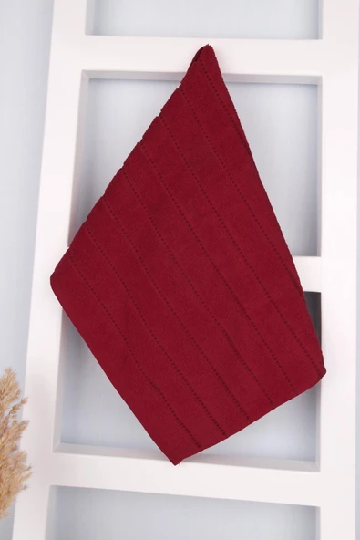 %100 Pamuk 50x70 Kırmızı Nakışlı Yüz Havlusu - Resim 2