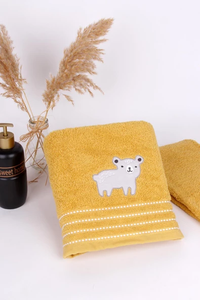 %100 Pamuk 50x70 Nakışlı El/Yüz Havlusu ürün görseli 1