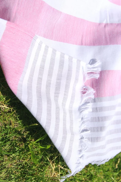 %100 Pamuk 90x160 Çizgili Peştemal / Plaj - Resim 2