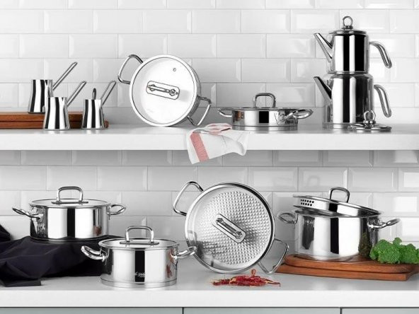 Aryıldız Vogue 20 Parça Cam Kapak Ideal Çelik Çeyiz Seti