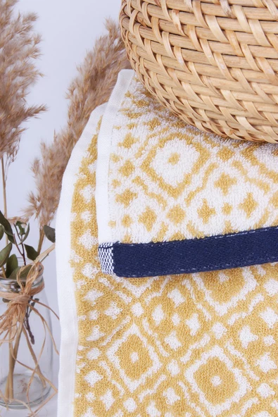 %100 Pamuk Mozaik Desen 40x60 El/Yüz Havlusu - Resim 9