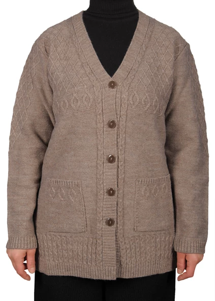 Kadın Vizon Düğmeli Kısa Hırka - 2