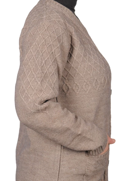 Kadın Vizon Düğmeli Kısa Hırka - 3