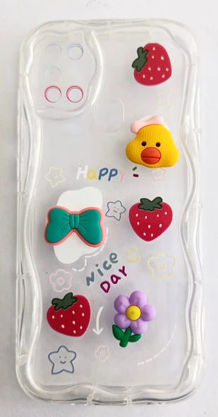 Samsung Galaxy A21S Uyumlu Emojili Kalın Yumuşak Şeffaf Kılıf ürün görseli 1