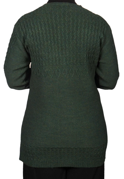 Kadın Haki Yeşil Kısa Düğmeli Hırka - 5