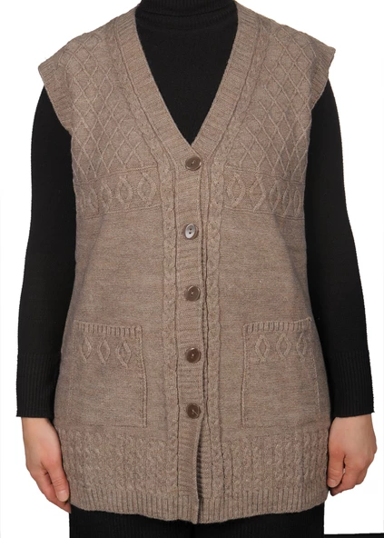 Kadın Vizon Düğmeli Yelek - 2