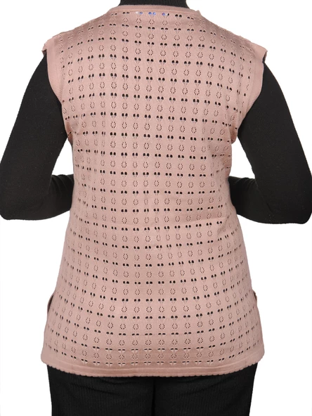 Kadın Pudra Merserize Yelek - 4