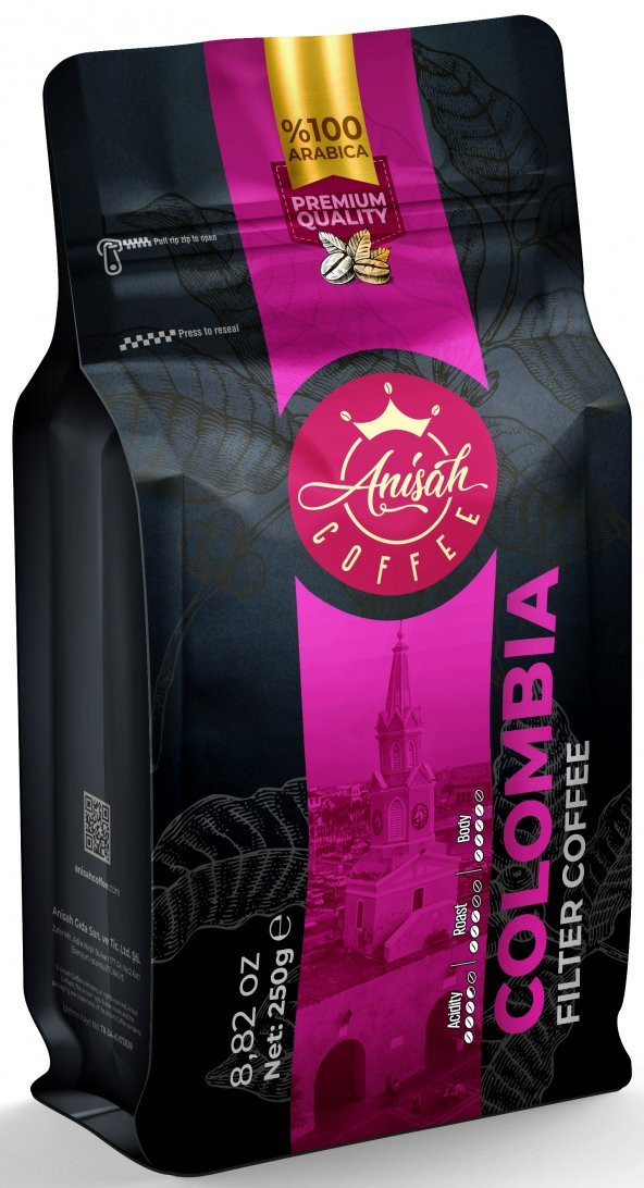 Anisah Coffee Kolombiya Filtre Kahve 250 Gram