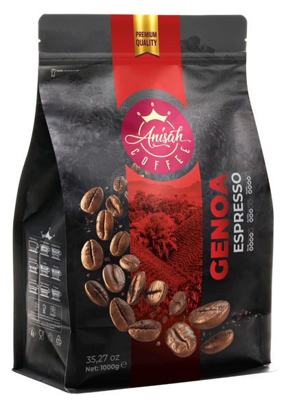 Anisah Coffee Genoa Espresso Koyu Kavrulmuş 1000 Gram