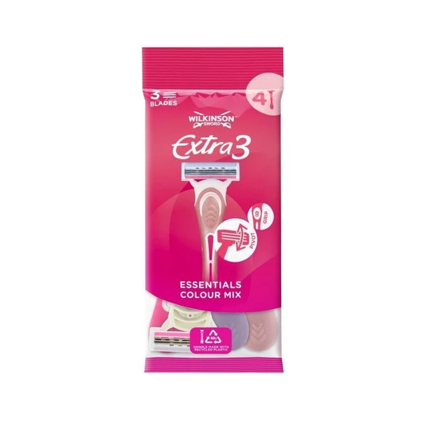 Wilkinson Sword Ekstra 3 Beauty  Kadın Kullan At  Tıraş Bıçağı 2 Paket- 6 Adet - Resim 2