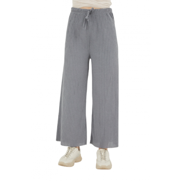 Fresh&Moda Kadın Gri Fitilli Kaş Korse Pantolon - 3