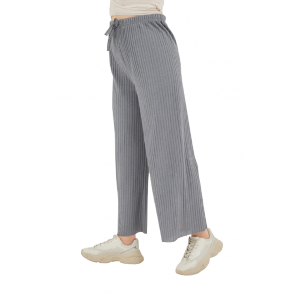 Fresh&Moda Kadın Gri Fitilli Kaş Korse Pantolon - 4