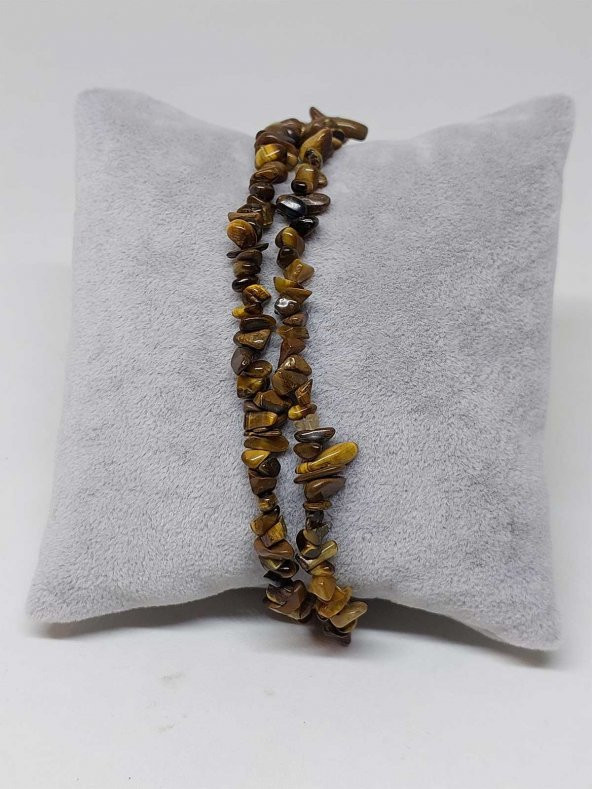 Kaplan Gözü Taşı İki Sıralı Bileklik Minik Boy 4-6mm Aralığı Şekilsiz ürün görseli