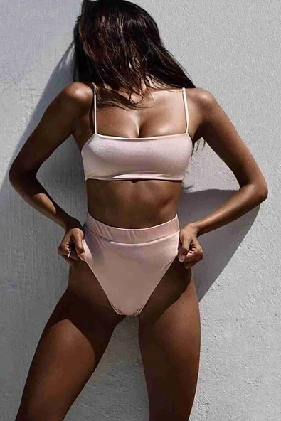 Angelsin V Kesim Yüksek Bel Bikini Altı Pembe - 3