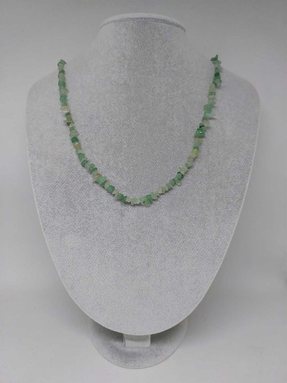 Aventurin Taşı Minik Boy 4-6mm Aralığı Şekilsiz 1000 Ayar Gümüş İpli Kolye ürün görseli