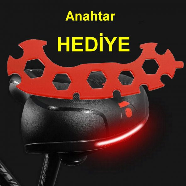 Bisiklet Selesi ANAHTAR HEDİYELİ Su Geçirmez Bisiklet Oturağı Reflektörlü Yumuşak Ortası Kapalı Sele - 2