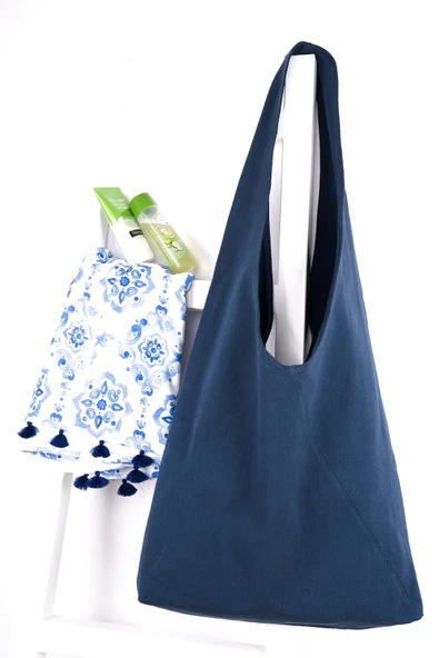 %100 Organik Pamuk Outlet Kanvas Plaj Çantası - 5