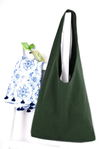 %100 Organik Pamuk Outlet Kanvas Plaj Çantası - 4