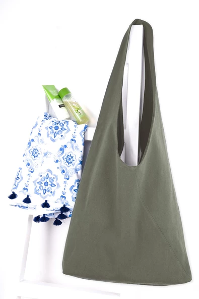 %100 Organik Pamuk Outlet Kanvas Plaj Çantası - 6
