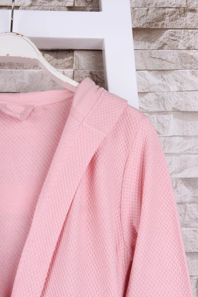 Pembe Kapşonlu Sabahlık - Resim 2