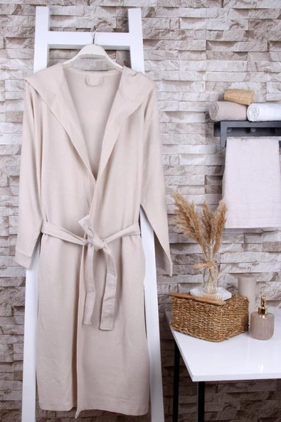 Pembe Kapşonlu Sabahlık - Resim 4