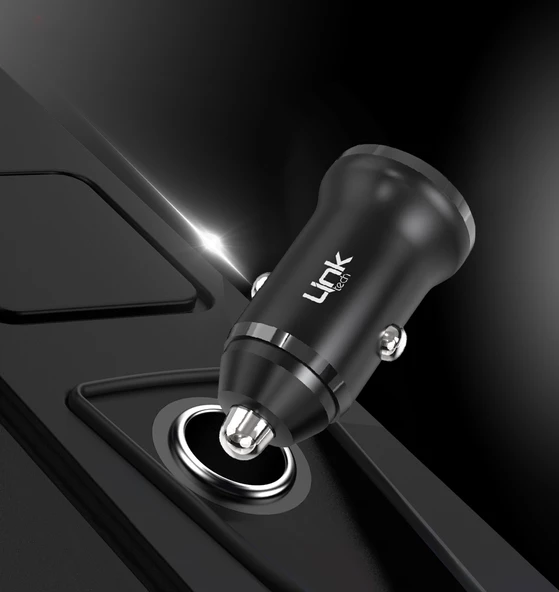 LinkTech C483e 12W 2x USB + Type-C USB Kablo Araç İçi Şarj Aleti Set Siyah - 4