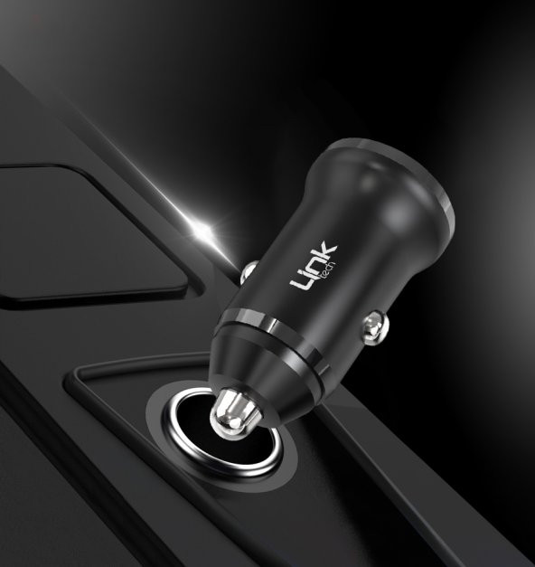 LinkTech C482e 12W 2x USB + Lightning USB Kablo Araç İçi Şarj Aleti Set Siyah - 4