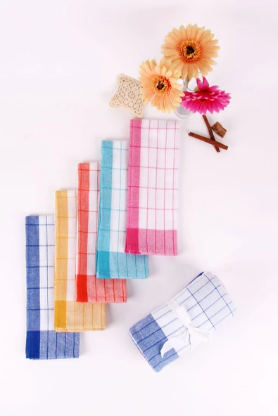 8'Li Renkli Çok Amaçlı Mutfak Kurulama Bezi 40x60 ürün görseli 1