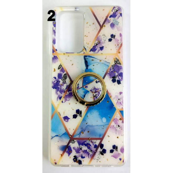 Samsung Galaxy A52 Yüzüklü Simli Lüks Kılıf - 2
