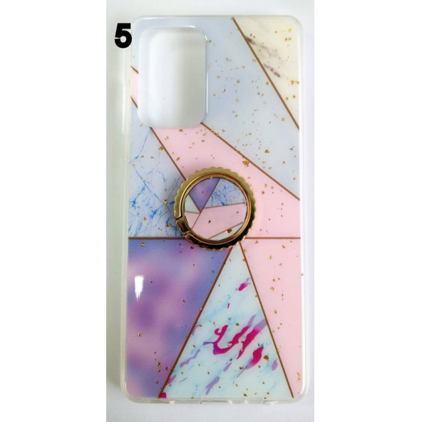 Samsung Galaxy A52 Yüzüklü Simli Lüks Kılıf - 5