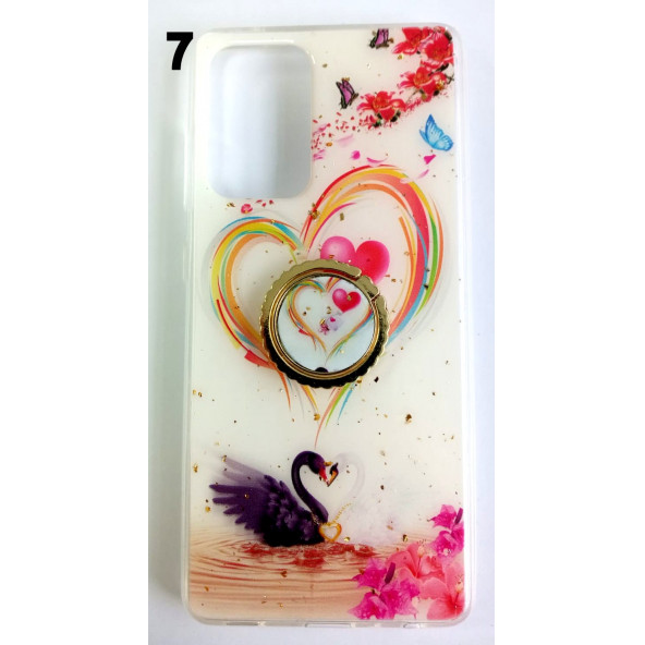 Samsung Galaxy A52 Yüzüklü Simli Lüks Kılıf - 7