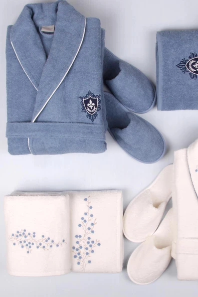 Baveno %100 Pamuk 8 Parça Havlu&Bornoz Aile Çeyiz Seti - 3