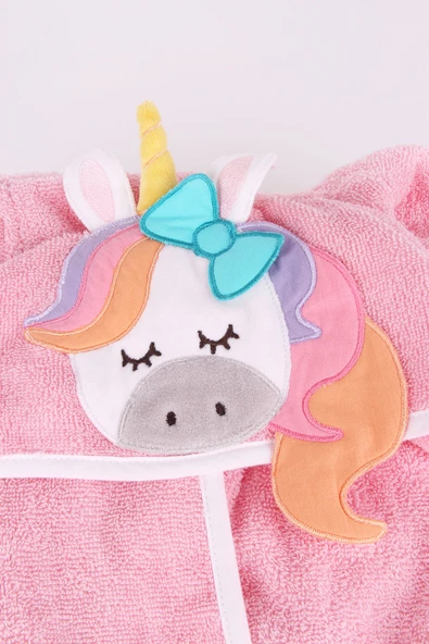 Baveno %100 Pamuklu Unicornlu Çocuk Bornozu - 2