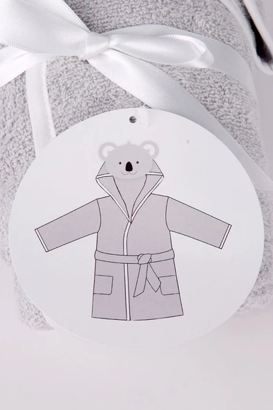 Baveno %100 Pamuk Hayvan Figürlü Kapşonlu Çocuk Bornozu - 3