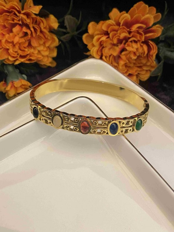 Aksesuar Çarşısı Renkli Taşlı Kelepçe - Resim 2