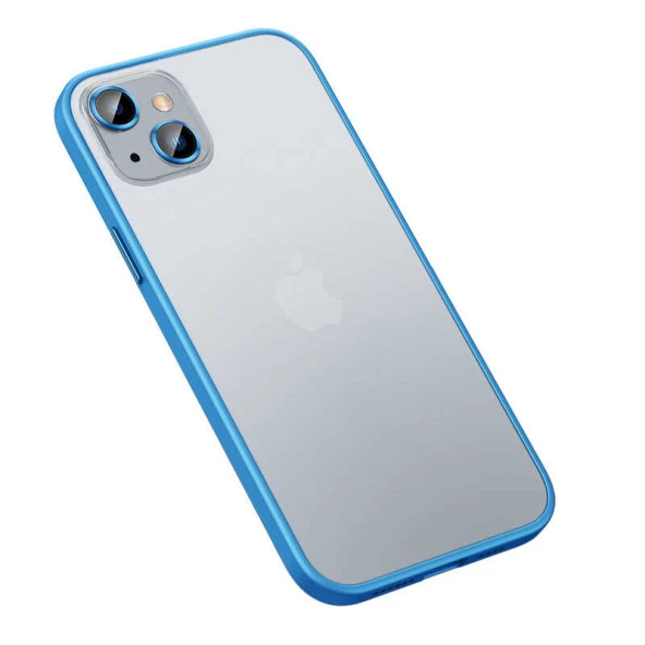 Apple iPhone 13 Kılıf Zore Retro Kapak  Mavi