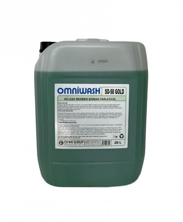 Omniwash SD-58 Gold Endüstriyel Sıvı Bulaşık Makine Parlatıcı 20 lt
