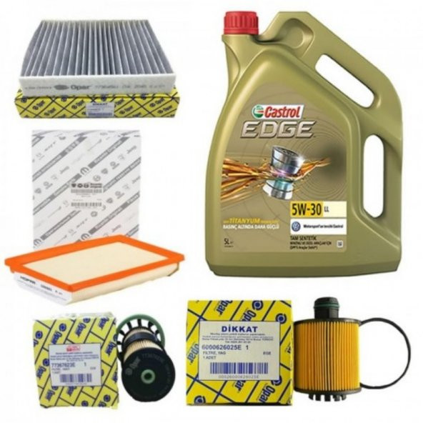 FİAT DOBLO,LİNEA 1.6 MULTİ JET FİLİTRE BAKIM SETİ+ HEDİYE CASTROL EDGE 5W-30 5LT MOTOR YAĞ +HEDİYE C