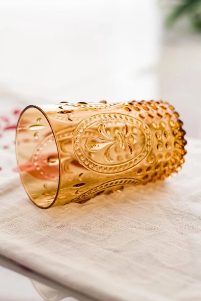 Akrilik Bal 6lı Kısa Bardak & Su Meşrubat Kahve Yanı Bardağı 400 ml ( Cam Değildir ) - 2