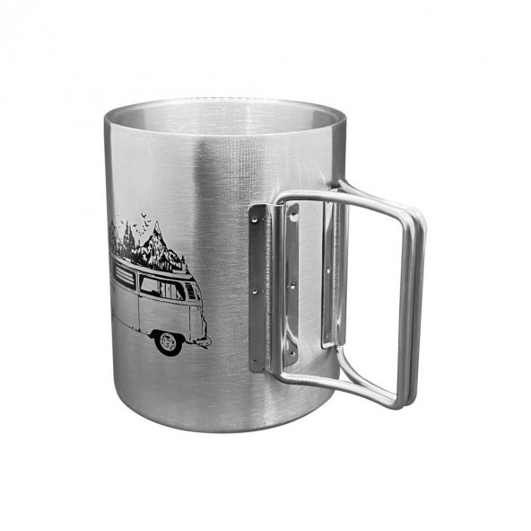 Katlanabilir Saplı Çelik Kupa Bardak - Orcamp - 180 ml - Karavan (OUT-1800) - 3