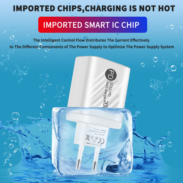 Zuidid LED Ekranlı 20W PD+USB Hızlı Şarj Adaptörü - 6