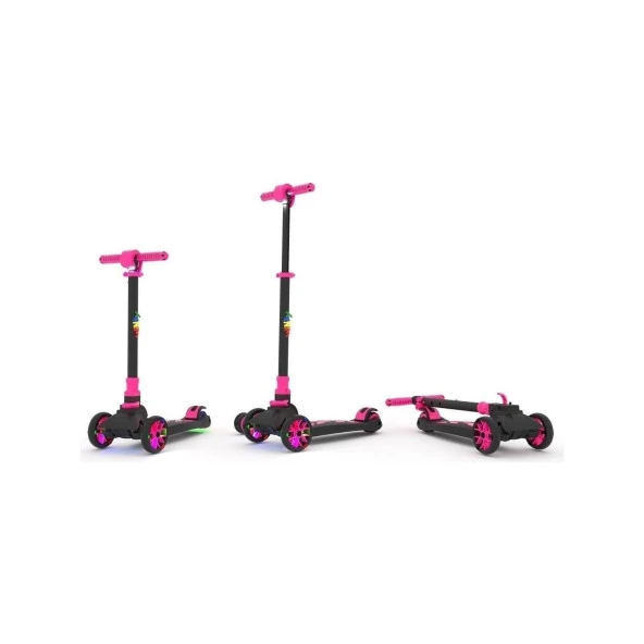Winky Scooter Pembe Işıklı Katlanabilir Scooter 90 KG Kapasiteli - 2