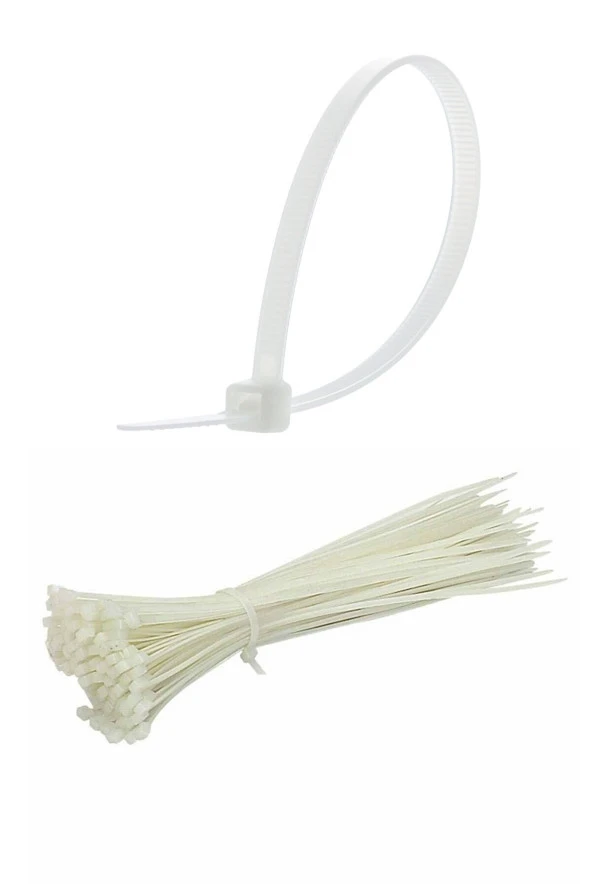nefertiya 100 Adet Plastik Cırt Kelepçe Kablo Bağı Kablo Düzenleyici- 3.6 X 150 MM