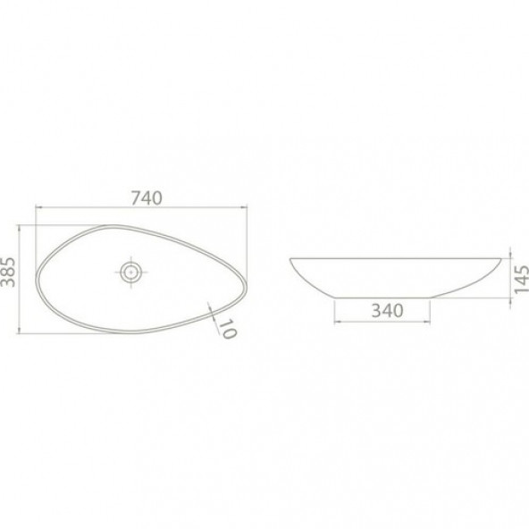 Turkuaz Olive 75x38.5 cm Tezgah Üstü Lavabo - 5