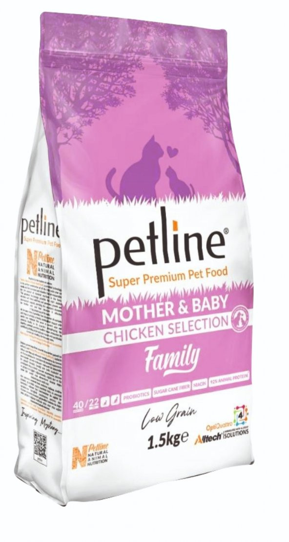 Petline Super Premium Yavru ve Anne Kedi Maması Tavuklu 1.5 Kg (Family)